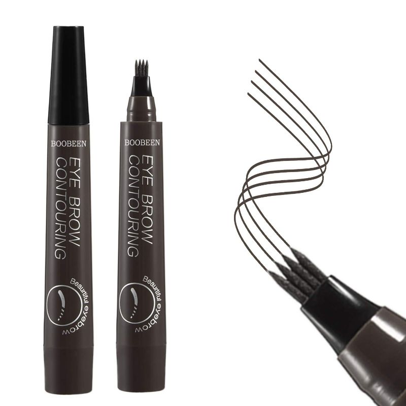 Photo 1 of Boobeen Waterproof Eyebrow Pen - Microblading Eyebrow Pencil with a Micro-Fork Tip Applicator - Creates Natural Looking Brows Makeup Effortlessly