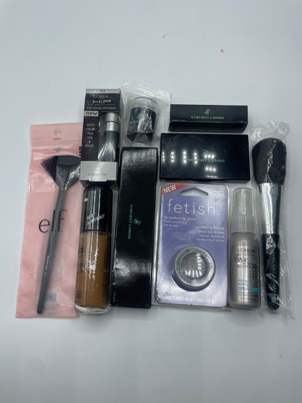 Photo 1 of Miscellaneous Variety Brand Name Cosmetics Including (E.L.F, Vincent Longo, Revlon, Fetish , Maybeline) And Discontinued Items