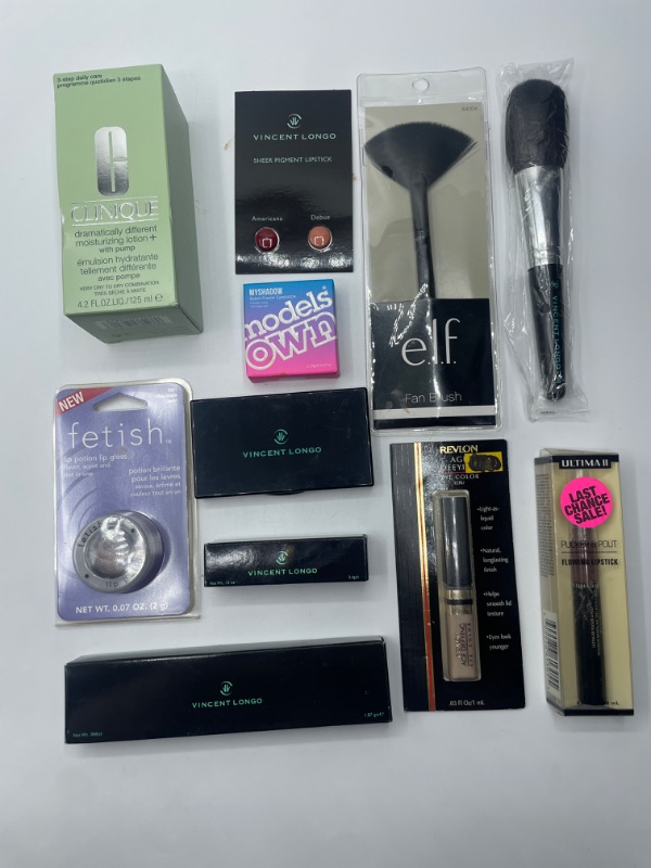 Photo 1 of Miscellaneous Variety Brand Name Cosmetics Including (E.L.F, Vincent Longo, Revlon, Clinique, Maybelline) And Discontinued Items