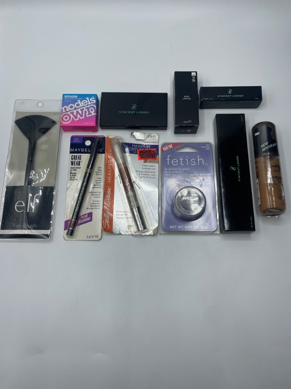 Photo 1 of Miscellaneous Variety Brand Name Cosmetics Including (E.L.F, Vincent Longo, Sally Hansen, Fetish, Maybelline) And Discontinued Items