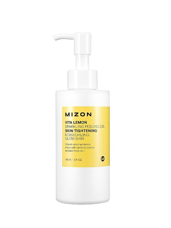Photo 1 of MIZON Vita Lemon Peeling Gel, Lemon Peel Oil and Sparkling Water, Skin Tightening, Moisturizing, Skin Vitality, Removes Dead Skin Cells (150g/ 5.3 Oz)