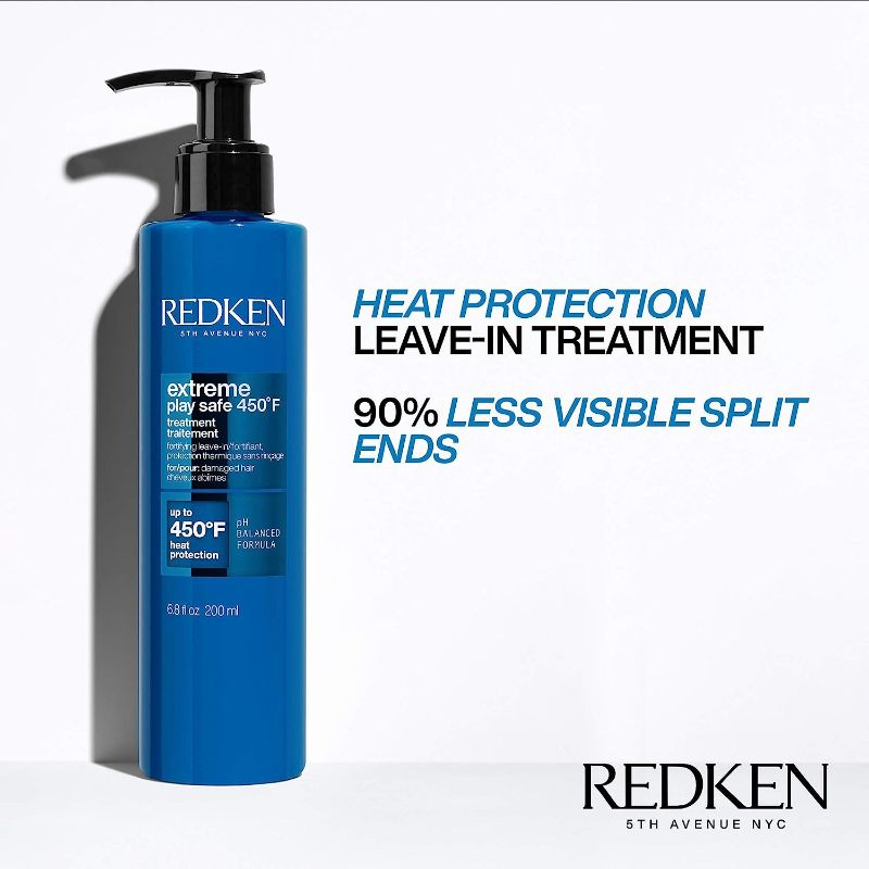 Photo 1 of Redken Extreme Play Safe Heat Protectant Spray & Leave In Conditioner| For All Hair Types | Helps Reduce The Appearance of Split Ends | With Tourmaline