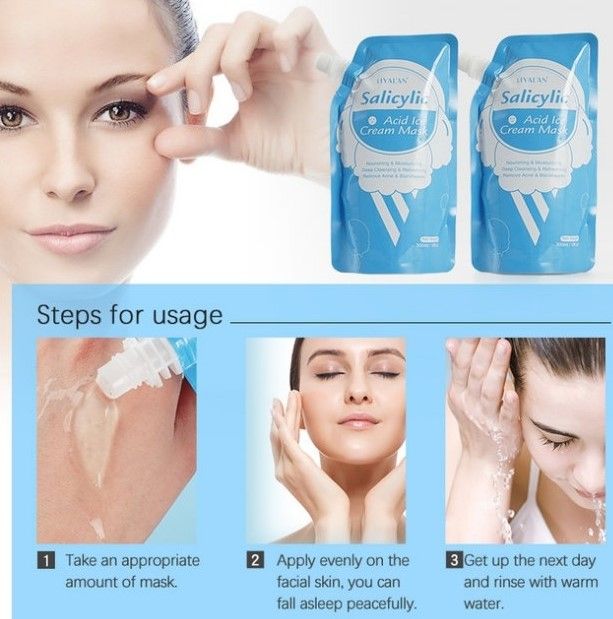 Photo 4 of Salicylic Acid Ice Cream Mask Nourishes and Rejuvenates Skin Moisturizes Refreshes and Cools Shrinks Pores and Supplements Skin With Nutrients New 