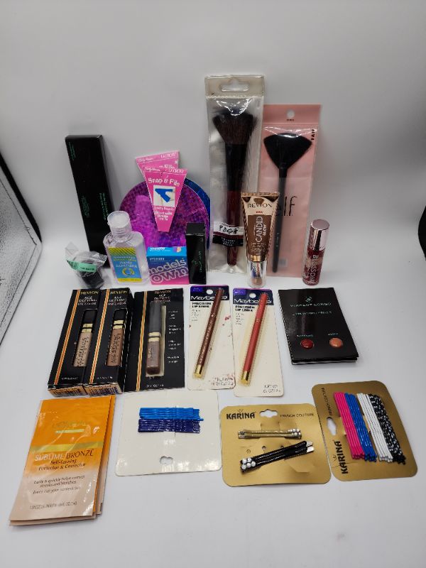 Photo 1 of Miscellaneous Variety Brand Name Cosmetics Including (( Posh, Elf, Revlon, Blossom, Loreal, Sally Hansen, Maybelline, Model Owns Vincent Longo))  Including Discontinued Makeup Products
