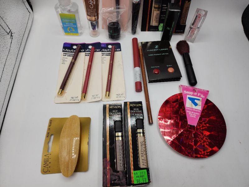 Photo 1 of Miscellaneous Variety Brand Name Cosmetics Including ((  Elf, Revlon, Blossom, Sally Hansen, Maybelline, Jordana, Vincent Longo))  Including Discontinued Makeup Products