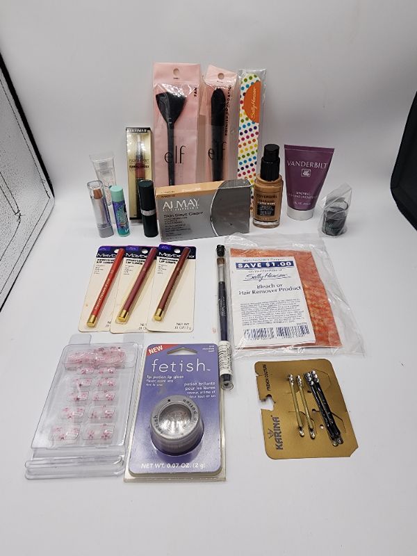 Photo 1 of Miscellaneous Variety Brand Name Cosmetics Including (( Maybelline, Elf, Vincent Longo, Blossom, Ultima II, Fetish, Almay, Vanderbilt)) Including Discontinued Makeup Products