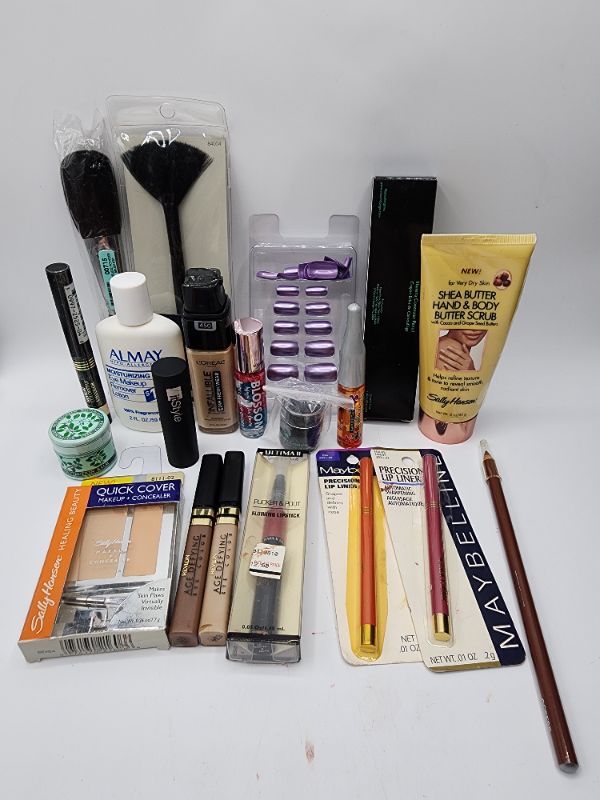 Photo 1 of Miscellaneous Variety Brand Name Cosmetics Including ((Almay, Maybelline, Revlon, Elf, Vincent Longo, Blossom, Ultima II, Loreal,  Avon, It Style, Jordana)) Including Discontinued Makeup Products