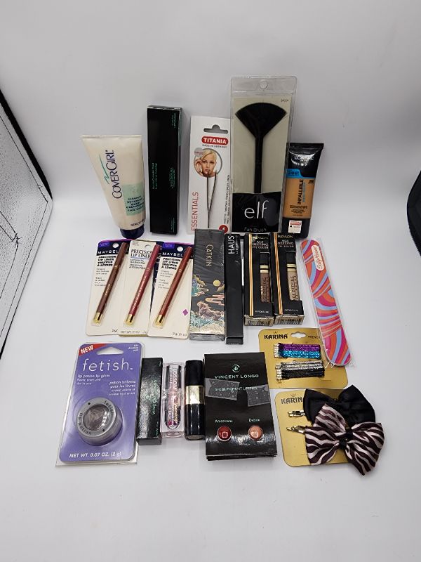 Photo 1 of Miscellaneous Variety Brand Name Cosmetics Including (( Catkin, Vincent Longo, CoverGirl, Sally Hansen, Revlon, Haus, Loreal, Maybelline, Blossom, Fetish, Titania))  Including Discontinued Makeup Products