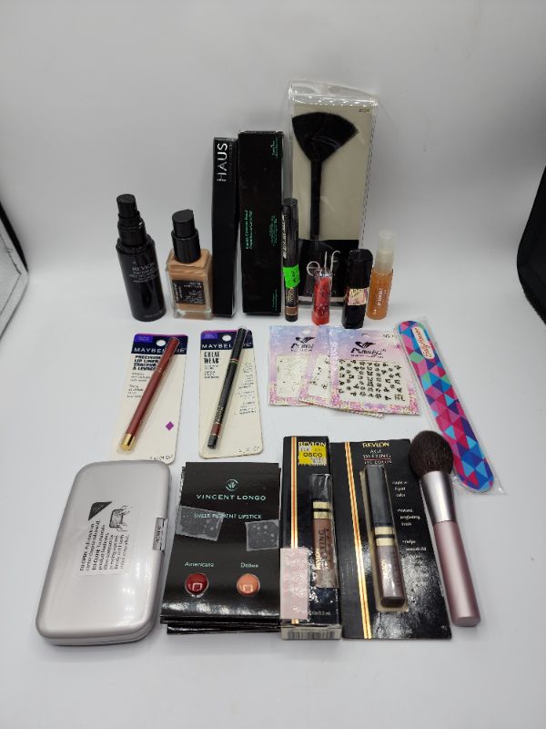 Photo 1 of Miscellaneous Variety Brand Name Cosmetics Including (( Elf, Vincent Longo, Sally Hansen, Revlon, Maybelline, Almay, Mally, Haus))  Including Discontinued Makeup Products