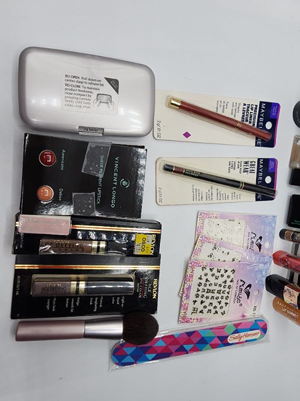 Photo 3 of Miscellaneous Variety Brand Name Cosmetics Including (( Elf, Vincent Longo, Sally Hansen, Revlon, Maybelline, Almay, Mally, Haus))  Including Discontinued Makeup Products