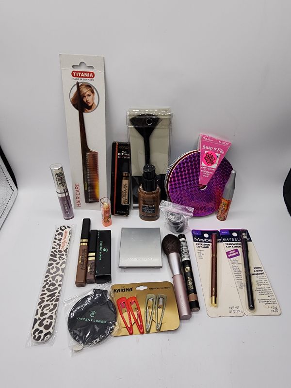 Photo 1 of Miscellaneous Variety Brand Name Cosmetics Including (( Elf, Vincent Longo, Sally Hansen, Revlon, Maybelline, Mally, CoverGirl, Titania))  Including Discontinued Makeup Products