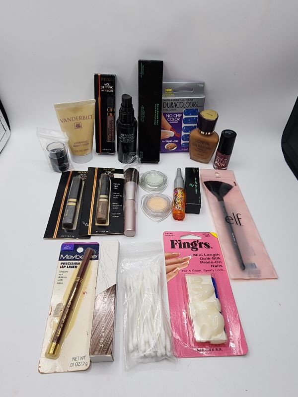 Photo 1 of Miscellaneous Variety Brand Name Cosmetics Including (( Elf, Vincent Longo,  Revlon, Maybelline, Loreal, Mally, Vanderbilt))  Including Discontinued Makeup Products