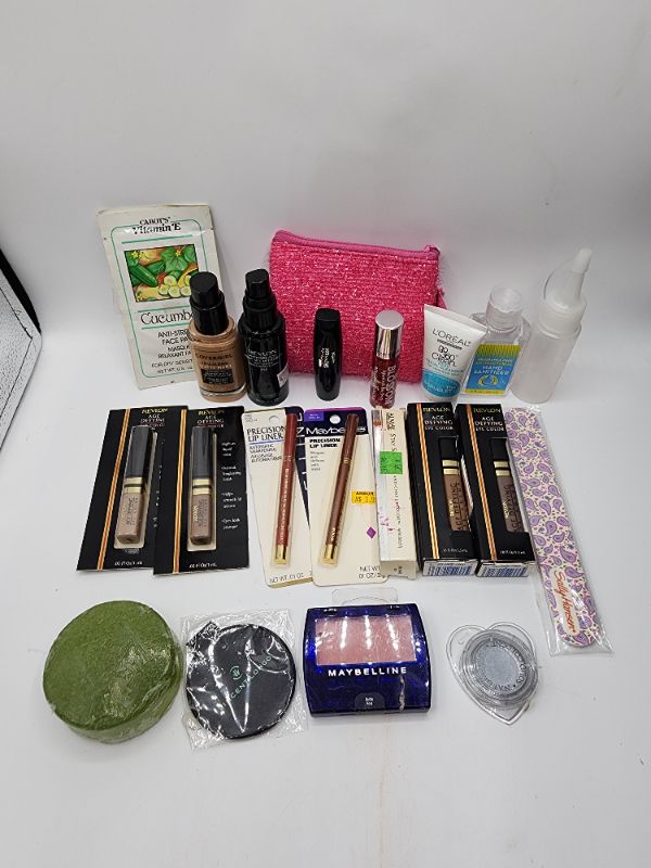 Photo 1 of Miscellaneous Variety Brand Name Cosmetics Including (( Cover Girl, , Cabot, Revlon, Maybelline, Vincent Longo, Sally Hanson, Naturistics, Blossom)) Including Discontinued Makeup Products