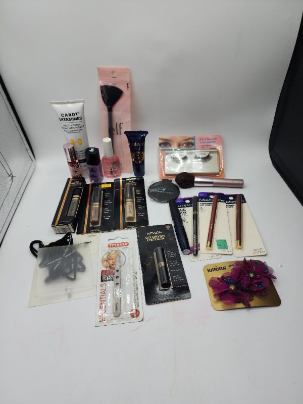Photo 1 of Miscellaneous Variety Brand Name Cosmetics Including ((Elf, Cabot, Maybelline, Revlon, Titana, Karina, Vincent Longo, Blossom, Mally))  Including Discontinued Makeup Products
