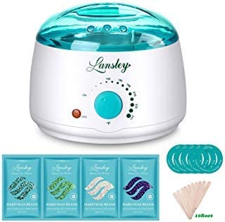 Photo 1 of Lansley Wax Warmer Hair Removal Home Waxing Kit Electric Pot Heater for Rapid Waxing of All Body, Face, Bikini Area, Legs with 4 Flavor Hard Wax Beans & 10 Wax Applicator Spatulas