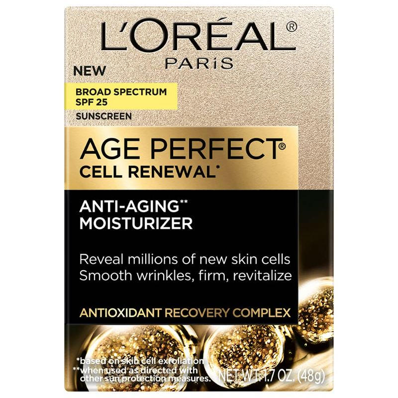 Photo 2 of L'Oreal Paris Age Perfect Cell Renewal Anti-Aging Day Moisturizer with SPF 25, Vitamin E & Antioxidants to Smooth Wrinkles & Firm Skin, 1.7 oz