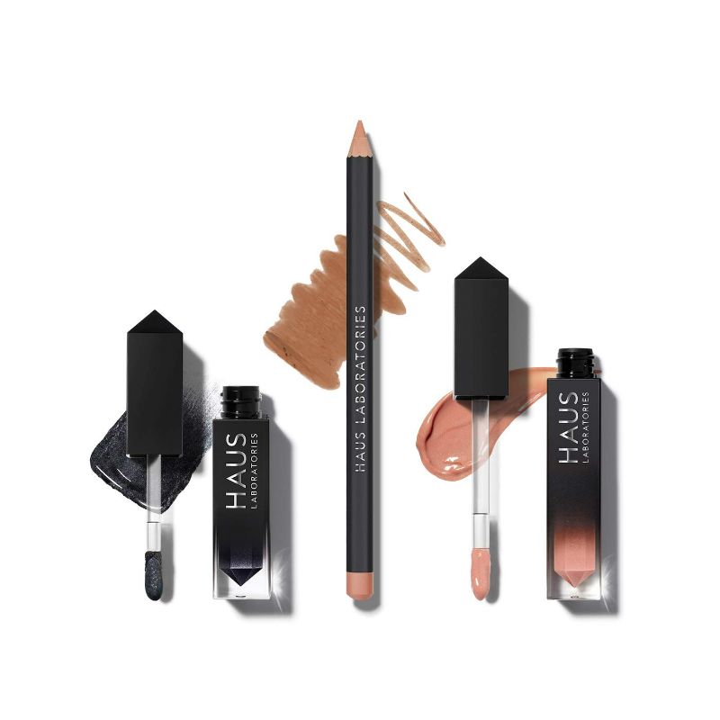 Photo 1 of HAUS LABORATORIES By Lady Gaga: HAUS OF COLLECTIONS | ($64 Value) Makeup Kit with Bag, Liquid Eyeshadow, Lip Liner Pencil, and Lip Gloss Available in 13 Sets, Vegan & Cruelty-Free | 3-Piece Value Set