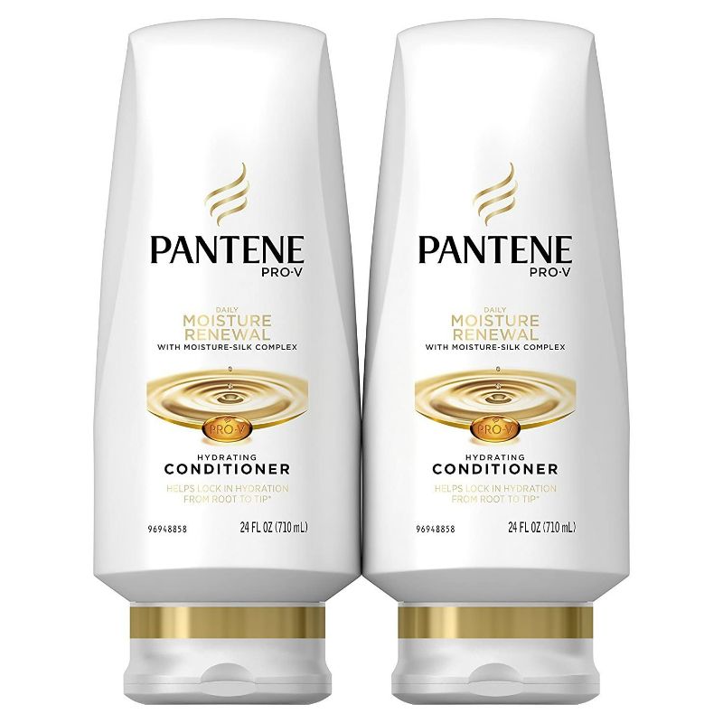 Photo 1 of Pantene, Sulfate Free Conditioner, Pro-V Daily Moisture Renewal for Dry Hair, 24 Fl Oz (Pack of 2), Twin Pack