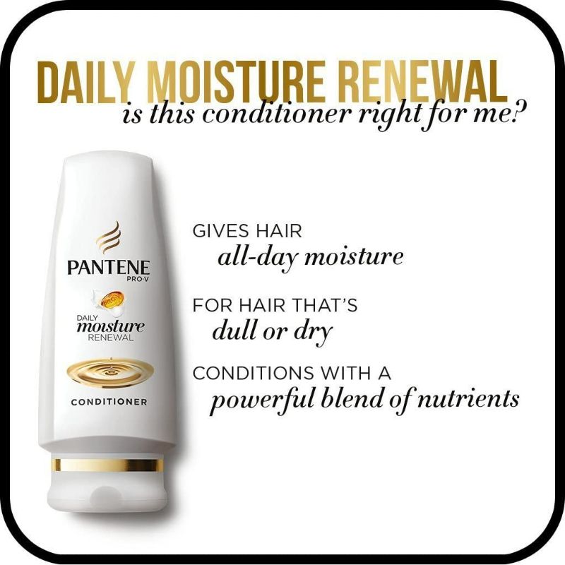 Photo 2 of Pantene, Sulfate Free Conditioner, Pro-V Daily Moisture Renewal for Dry Hair, 24 Fl Oz (Pack of 2), Twin Pack
