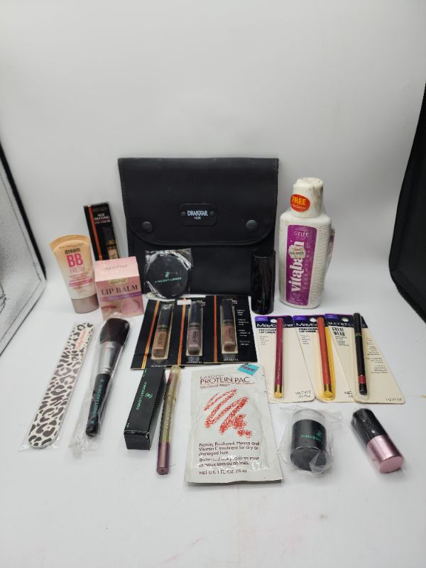 Photo 1 of Miscellaneous Variety Brand Name Cosmetics Including (( Sally Hansen, Vitaban, Cabot, Maybelline, Vincent Longo, Mally, Revlon, Drakkar)) Including Discontinued Makeup Products