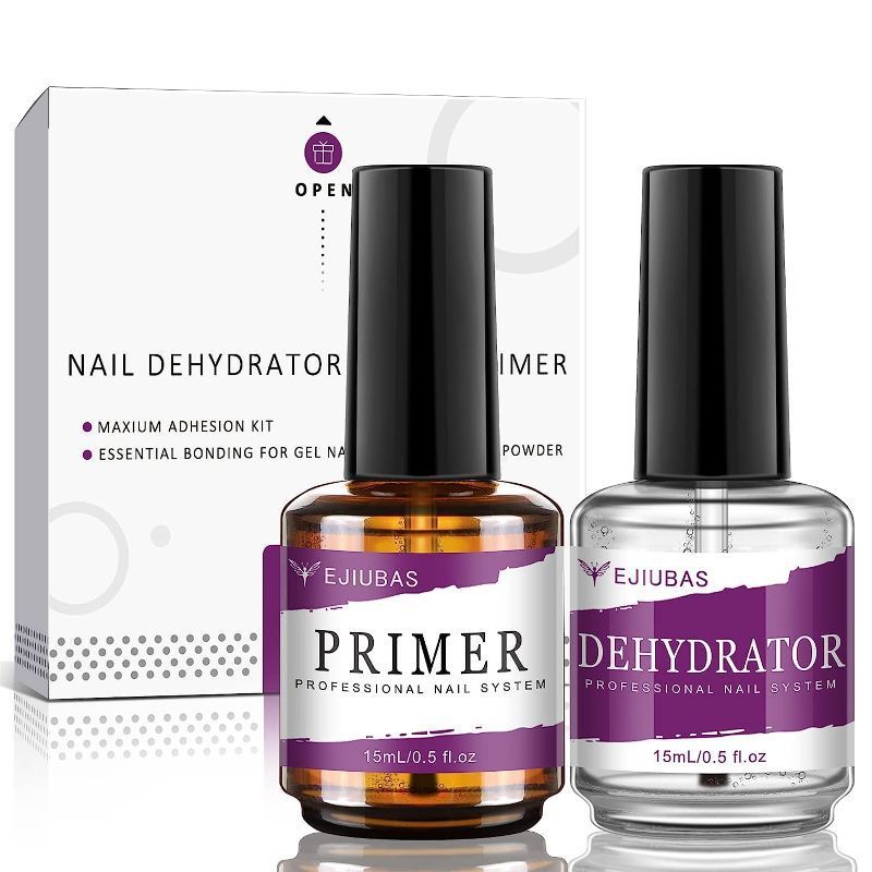 Photo 1 of Ejiubas Nail Primer and Dehydrator, Maximum Adhesion & No Lifting Nail Prep Dehydrator and Primer, Long-Lasting Primer for Acrylic Nails, Fast Air Dry Nail Dehydrator and Primer 0.5oz