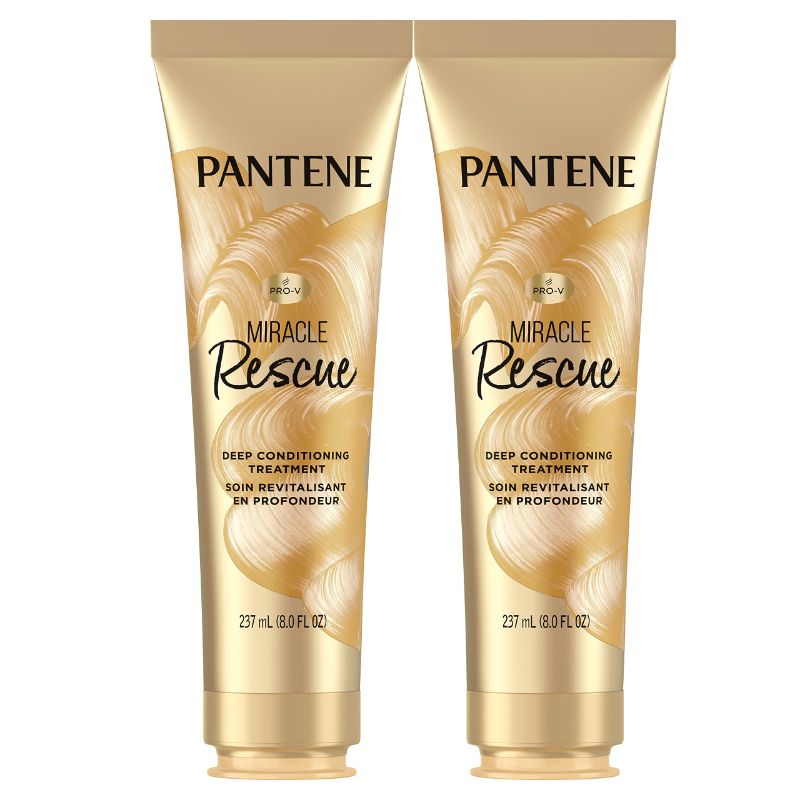 Photo 1 of Pantene Hair Mask, Miracle Rescue Deep Conditioning Treatment, Hydrate Dry Hair, Pack of 2, 8 Oz Each NEW 