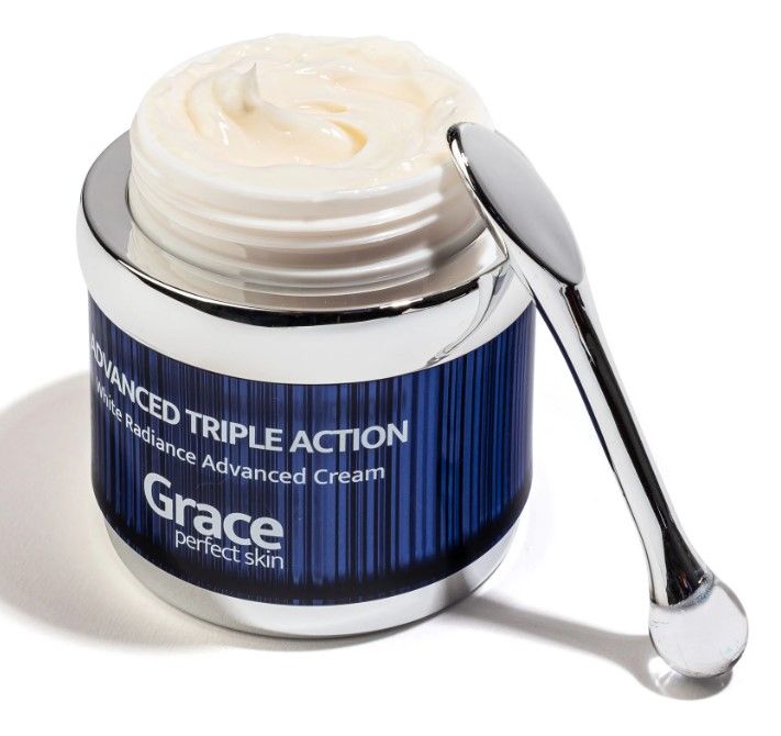 Photo 1 of Triple Action White Radiance Advanced Cream Combat Dullness Regulate Oil Production Vitamin C Collagen and Grape Seed Oil Reduce Dark Spots Even Skin Tone Youthful Glowing Skin New