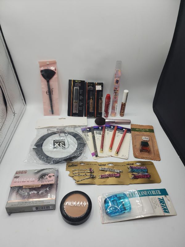 Photo 1 of Miscellaneous Variety Brand Name Cosmetics Including (( Elf, Revlon, Kiss, Almay, Trim, Mally, Incognito)) Including Discontinued Makeup Products