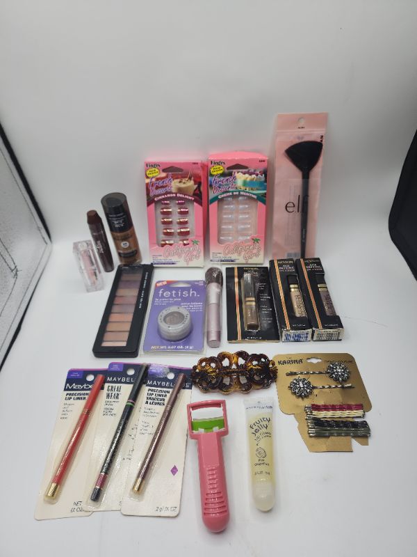 Photo 1 of Miscellaneous Variety Brand Name Cosmetics Including ((Elf, Revlon, Blossom, Fetish, Fetish, Fruity Jelly, Maybelline)  Including Discontinued Makeup Products