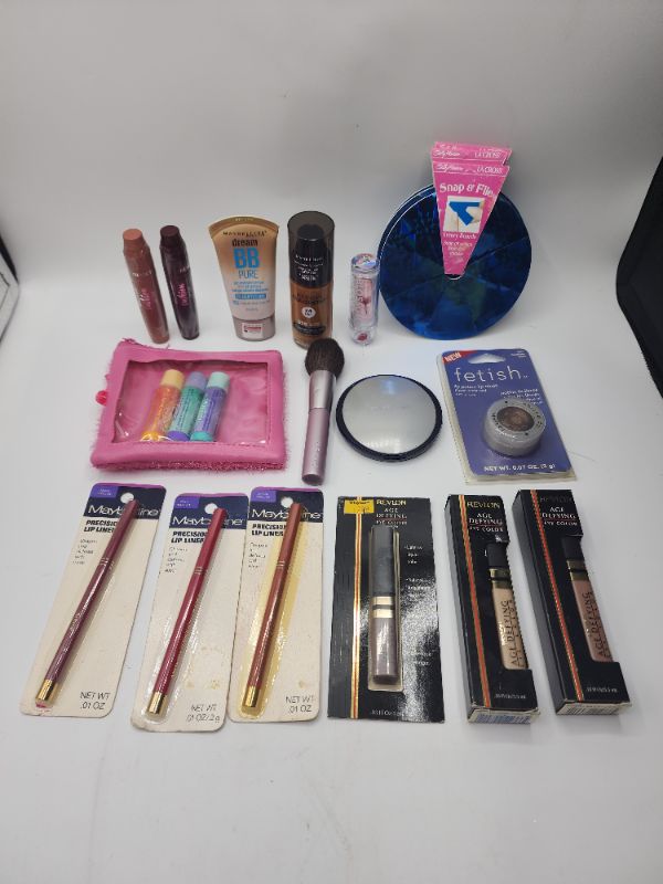 Photo 1 of Miscellaneous Variety Brand Name Cosmetics Including (( Maybelline, Fetish, Revlon, Mally, Lip Smackers, Blossom, Sally Hansen)) Including Discontinued Makeup Products
