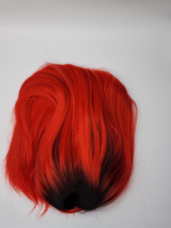 Photo 3 of Aubree Black to Red Ombre Lace Front Long Wig 
