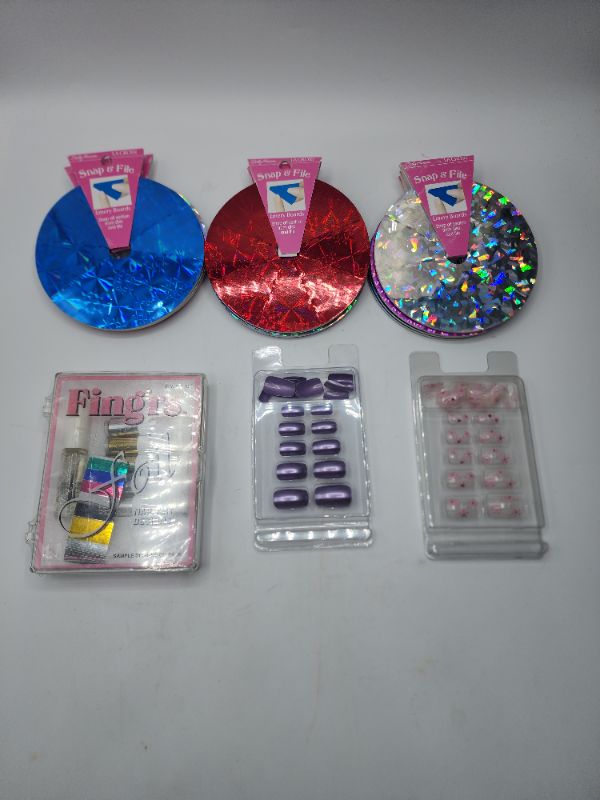 Photo 1 of Nail Kit With Press On Nails, Nail Foil, & Files 