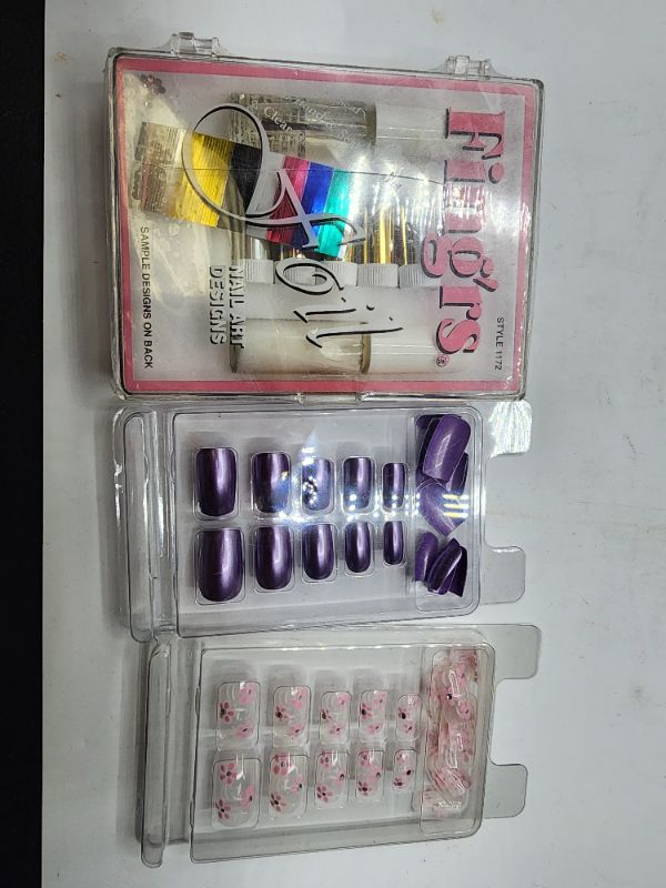 Photo 3 of Nail Kit With Press On Nails, Nail Foil, & Files 