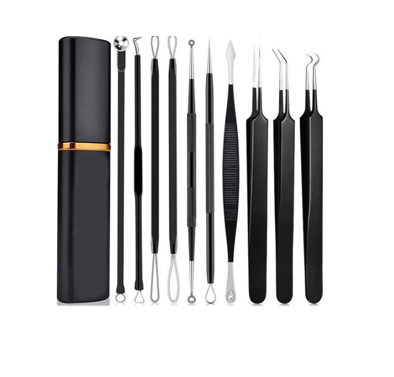 Photo 1 of Blackhead Remover Pimple Popper Tool Kit,10Pcs Stainless Steel Blackhead Remover Tool Comedones Extractor for Nose Facial Pore