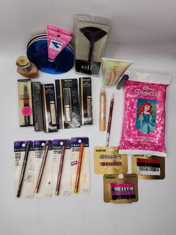 Photo 1 of Miscellaneous Variety Brand Name Cosmetics Including (( Sally Hansen, Maybelline, Loreal, Revlon, Ultima II, Elf)) Including Discontinued Makeup Products