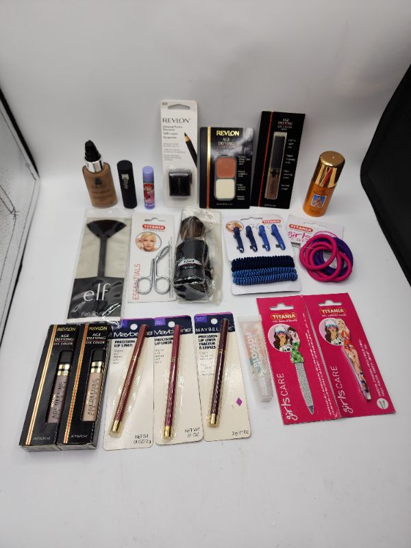 Photo 1 of Miscellaneous Variety Brand Name Cosmetics Including ((  Titania, Maybelline, Lip Smackers, Revlon, Elf, Blossom, ItStyle)) Including Discontinued Makeup Products