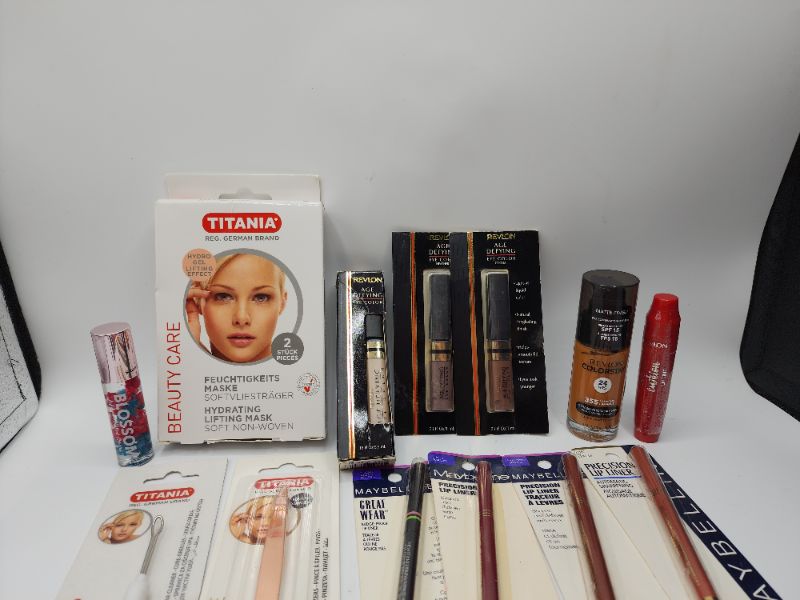 Photo 2 of Miscellaneous Variety Brand Name Cosmetics Including (( Maybelline, Revlon, , Elf, Titania, Blossom)) Including Discontinued Makeup Products