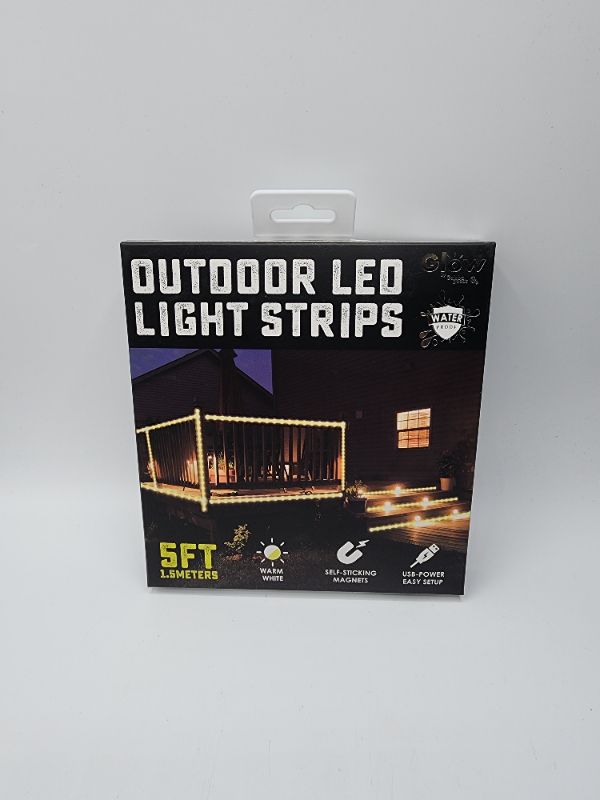 Photo 2 of Gabba Goods Outdoor/Indoor Weatherproof 5 Foot Long LED 5ft Light Strips with Warm White Light, Self-Sticking Magnet and Carrying cas- 5 feet Long