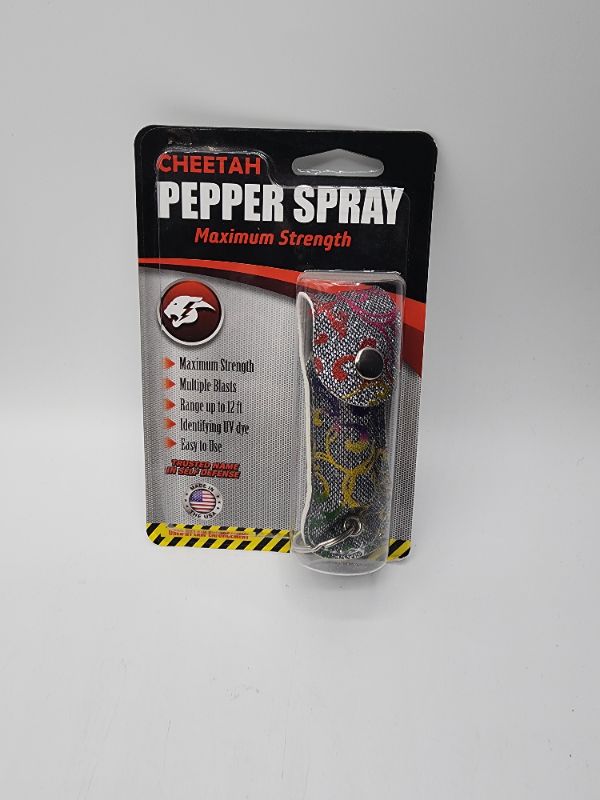 Photo 1 of 2 sparkly Silver Pack Cheetah Brand Pepper Spray with Carry Case