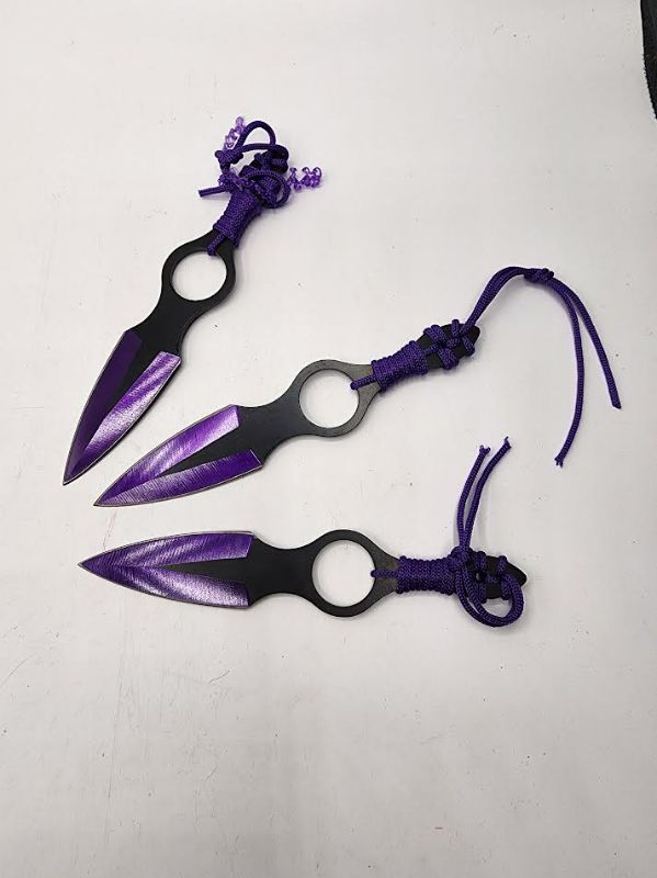 Photo 2 of 3 Set Throwing Knives Purple 