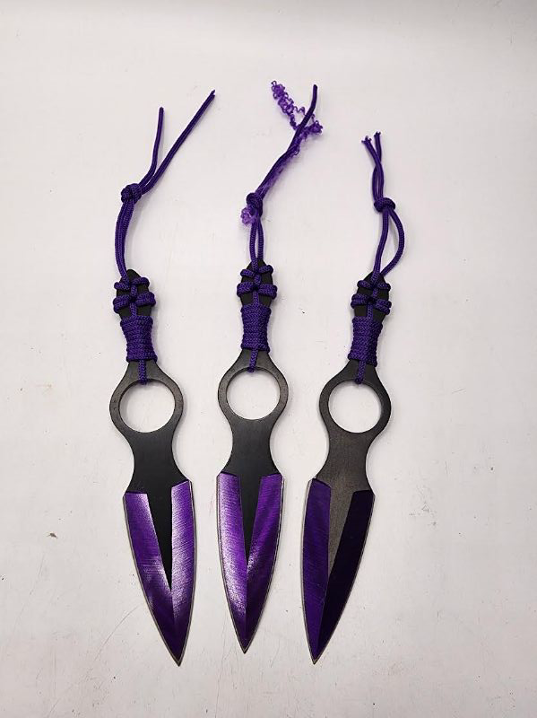 Photo 1 of 3 Set Throwing Knives Purple 