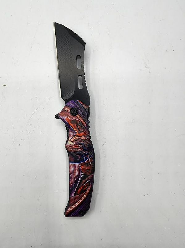Photo 1 of Red and Blue Dragon Pocket Knife