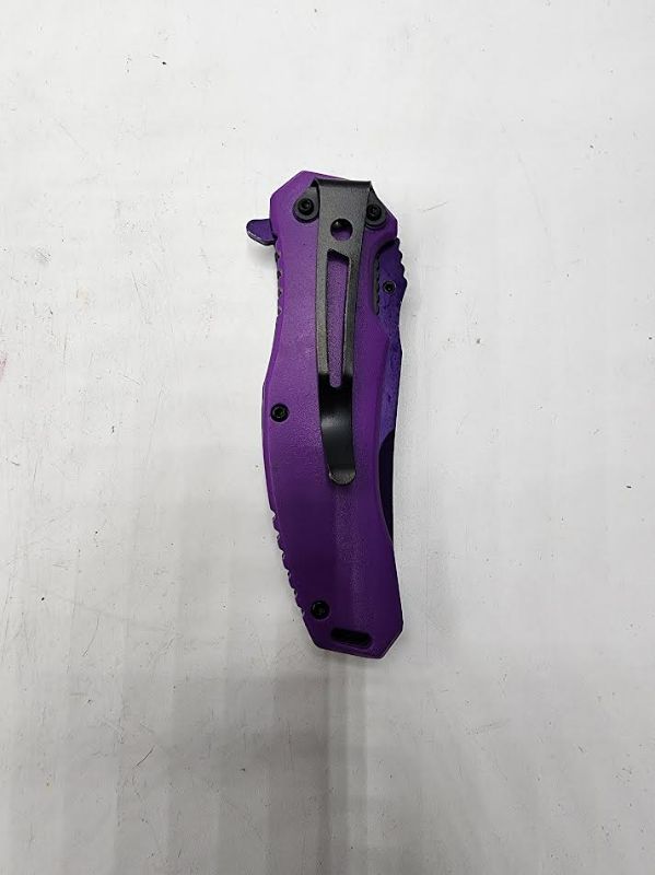 Photo 2 of Purple Grim Reaper Pocket Knife