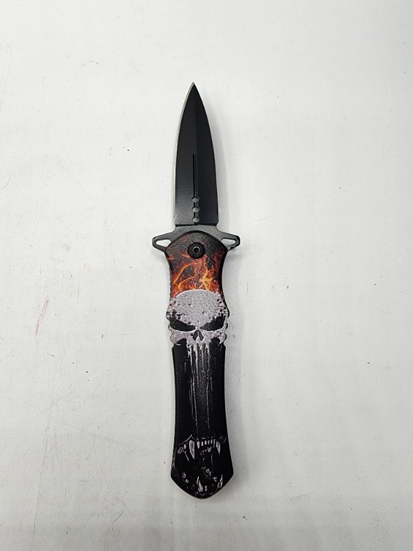Photo 1 of Punisher Style Stiletto Pocket Knife 