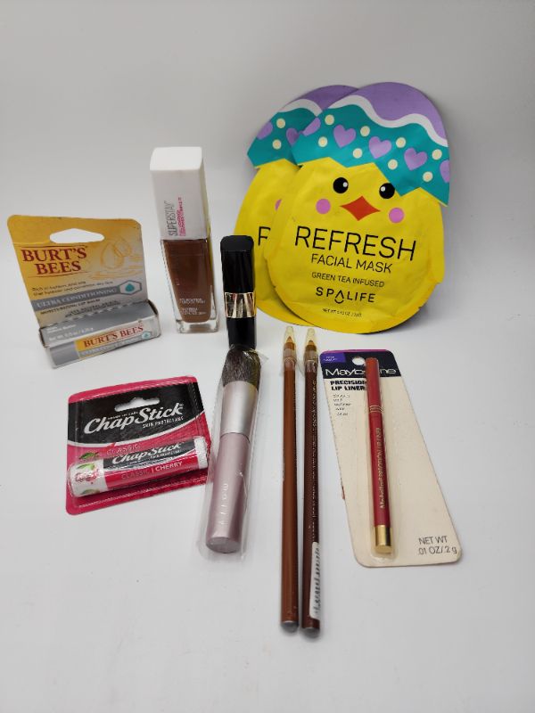 Photo 1 of Miscellaneous Variety Brand Name Cosmetics Including ((Burts Bees, Chapstick, Maybelline, Jordana, Mally, Spa Life))    Including Discontinued Makeup Products 