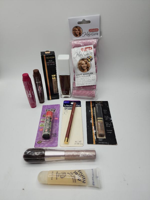 Photo 1 of Miscellaneous Variety Brand Name Cosmetics Including ((Revlon,Maybelline,Tatania,Mally,Fruit Jelly,Lip Lix))  Including Discontinued Makeup Products 