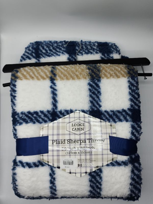 Photo 1 of Plaid Sherpa  Throw Blanket 50"x60" Super Soft 