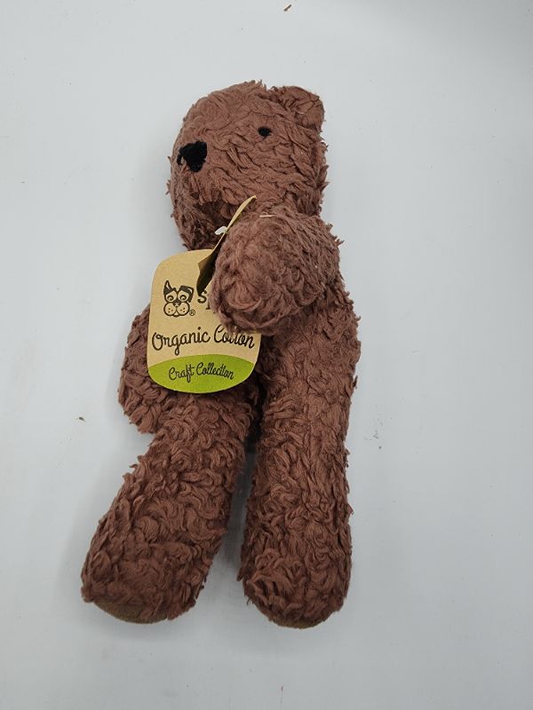 Photo 2 of Spunky Pup Organic Cotton Dog Toy | Squeaky Plush Dog Toy | Large Bear Bear Large