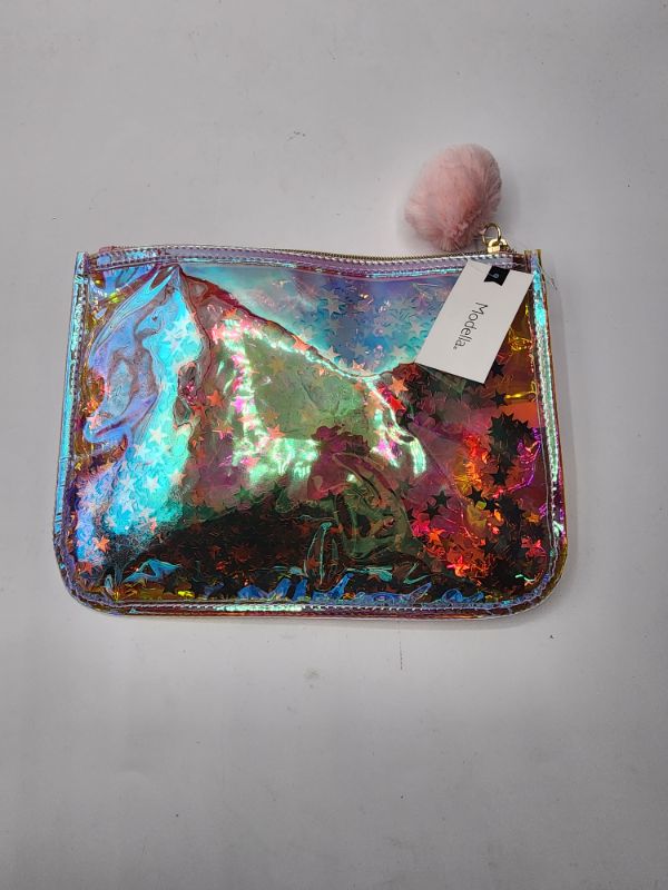 Photo 3 of 2 Pack Modella Make Up Bags, Pink & Blue Reflective with Stars 