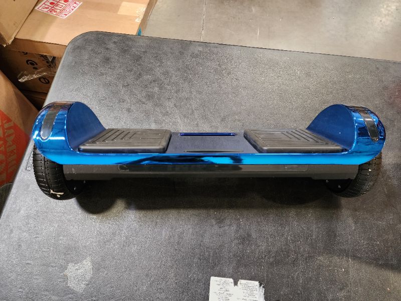 Photo 2 of New Flat Surface Hoverboard RMW 6.5 Chrome Blue with Bluetooth and Carry Handle